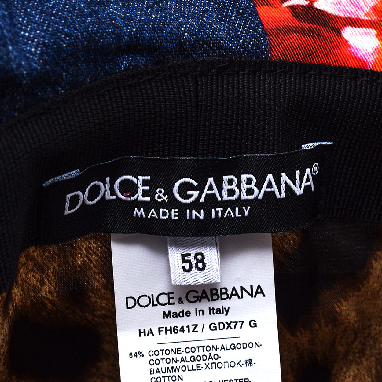 Dolce & Gabbana - Multicoloured Patchwork Bucket Hat  Size 58